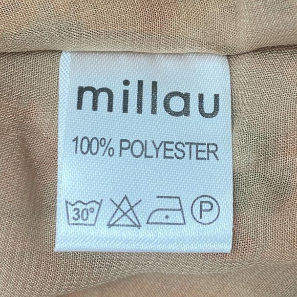 MILLAU Tan Multicolored Floral Print High Low Asymmetrical Ruffled Skirt - Picture 11 of 14